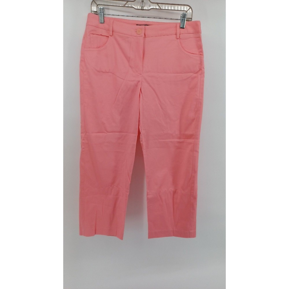 B.Moss Cropped Pants Women's  Size 10 Pink  Stretch With Pockets